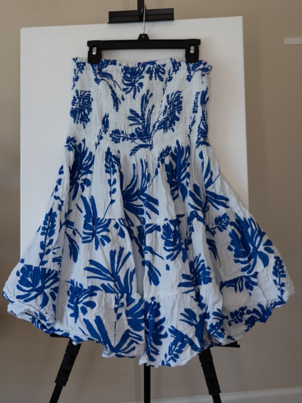 Sea Level Swim Australia Women’s Blue White Smocked Dress Coverup Medium